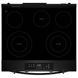 Whirlpool YWSES3330TB Electric Range, 5.3 cu. ft. Capacity, 30 inch Exterior Width, 5 Burners, Storage Drawer, Steam Clean, 3,000 W Highest Element, Black colour, FlexHeat™ Elements