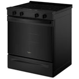 Whirlpool YWSES3330TB Electric Range, 5.3 cu. ft. Capacity, 30 inch Exterior Width, 5 Burners, Storage Drawer, Steam Clean, 3,000 W Highest Element, Black colour, FlexHeat™ Elements