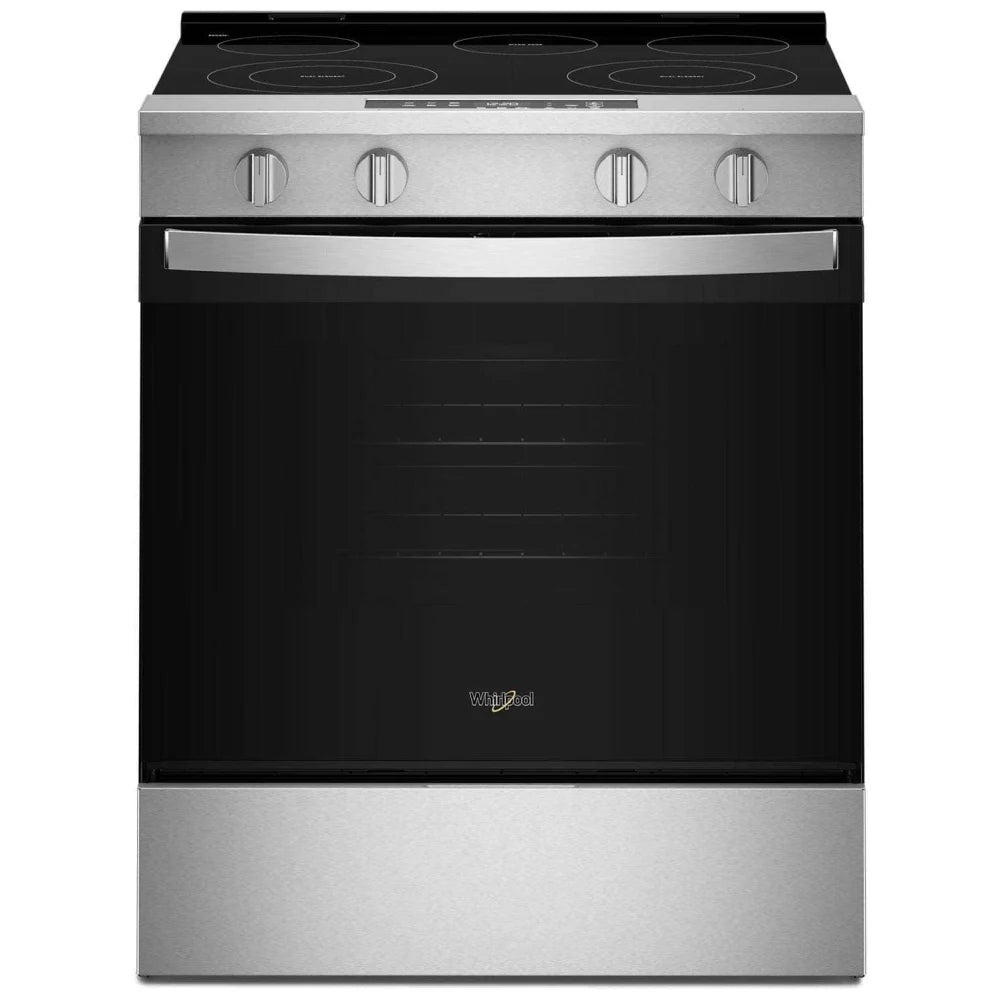 Whirlpool YWSES3330TS Electric Range, 5.3 cu. ft. Capacity, 30 inch Exterior Width, 5 Burners, Storage Drawer, Steam Clean, 3,000 W Highest Element, Stainless Steel colour, FlexHeat™ Elements