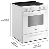 Whirlpool YWSES3330TW Electric Range, 5.3 cu. ft. Capacity, 30 inch Exterior Width, 5 Burners, Storage Drawer, Steam Clean, 3,000 W Highest Element, White colour, FlexHeat™ Elements