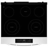 Whirlpool YWSES3330TW Electric Range, 5.3 cu. ft. Capacity, 30 inch Exterior Width, 5 Burners, Storage Drawer, Steam Clean, 3,000 W Highest Element, White colour, FlexHeat™ Elements