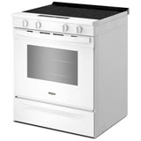 Whirlpool YWSES3330TW Electric Range, 5.3 cu. ft. Capacity, 30 inch Exterior Width, 5 Burners, Storage Drawer, Steam Clean, 3,000 W Highest Element, White colour, FlexHeat™ Elements