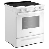 Whirlpool YWSES4530TW Electric Range, 5.3 cu. ft. Capacity, 30 inch Exterior Width, 5 Burners, Storage Drawer, Air Fry, Steam Clean, 3,000 W Highest Element, White colour, FlexHeat™ Elements