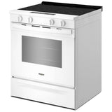 Whirlpool YWSES4530TW Electric Range, 5.3 cu. ft. Capacity, 30 inch Exterior Width, 5 Burners, Storage Drawer, Air Fry, Steam Clean, 3,000 W Highest Element, White colour, FlexHeat™ Elements