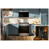 Whirlpool YWSES4530TZ Electric Range, 5.3 cu. ft. Capacity, 30 inch Exterior Width, 5 Burners, Storage Drawer, Air Fry, Steam Clean, 3,000 W Highest Element, FingerPrint Resistant Stainless colour, FlexHeat™ Elements