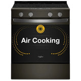 Whirlpool YWSES5030SB Electric Range, 5.3 cu. ft. Capacity, 30 inch Exterior Width, Convection, 5 Burners, Storage Drawer, Air Fry, Steam & Self Clean, 3,000 W Highest Element, Black colour