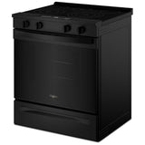 Whirlpool YWSES5030SB Electric Range, 5.3 cu. ft. Capacity, 30 inch Exterior Width, Convection, 5 Burners, Storage Drawer, Air Fry, Steam & Self Clean, 3,000 W Highest Element, Black colour