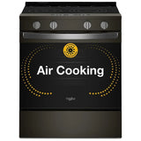 Whirlpool YWSES5030SV Electric Range, 5.3 cu. ft. Capacity, 30 inch Exterior Width, Convection, 5 Burners, Storage Drawer, Air Fry, Steam & Self Clean, 3,000 W Highest Element, Black Stainless colour