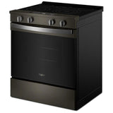 Whirlpool YWSES5030SV Electric Range, 5.3 cu. ft. Capacity, 30 inch Exterior Width, Convection, 5 Burners, Storage Drawer, Air Fry, Steam & Self Clean, 3,000 W Highest Element, Black Stainless colour
