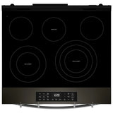 Whirlpool YWSES5030SV Electric Range, 5.3 cu. ft. Capacity, 30 inch Exterior Width, Convection, 5 Burners, Storage Drawer, Air Fry, Steam & Self Clean, 3,000 W Highest Element, Black Stainless colour