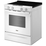 Whirlpool YWSES5030SW Electric Range, 5.3 cu. ft. Capacity, 30 inch Exterior Width, Convection, 5 Burners, Storage Drawer, Air Fry, Steam & Self Clean, 3,000 W Highest Element, White colour