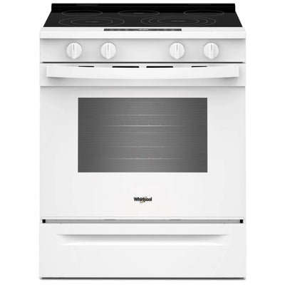 Whirlpool YWSES5030SW Electric Range, 5.3 cu. ft. Capacity, 30 inch Exterior Width, Convection, 5 Burners, Storage Drawer, Air Fry, Steam & Self Clean, 3,000 W Highest Element, White colour, WipeClean™