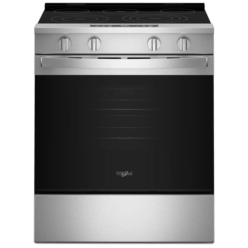 Whirlpool YWSES5030SZ Electric Range, 5.3 cu. ft. Capacity, 30 inch Exterior Width, Convection, 5 Burners, Storage Drawer, Air Fry, Steam & Self Clean, 3,000 W Highest Element, FingerPrint Resistant Stainless Steel colour