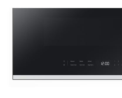 Samsung ME21DB650012AC Over the Range Microwave, 30 inch Exterior Width, 2.1 cu. ft. Capacity, 400 CFM, 950 W Watts, LED, White Glass colour