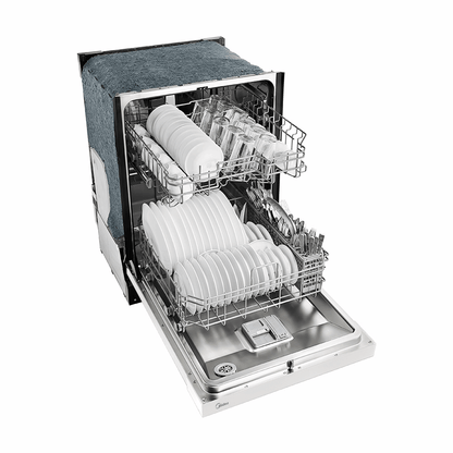 Midea MDF24P2BWW 24” Front Control Hybrid Tub Dishwasher in White