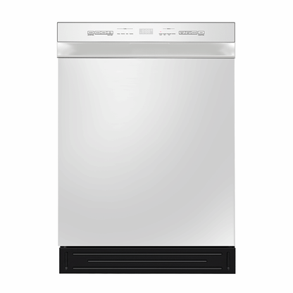Midea MDF24P2BWW 24” Front Control Hybrid Tub Dishwasher in White