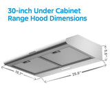 Midea MVU30W4AST 30" 100 CFM Under-the-Cabinet Range Hood