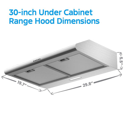 Midea MVU30W4AST 30" 100 CFM Under-the-Cabinet Range Hood