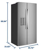 GE GZS24NYYFS 23.6 Cu. Ft. Counter-Depth Side-By-Side Refrigerator with Extra Tall Dispenser and In-Door Icemaker