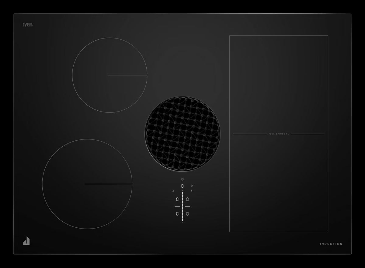 JennAir JIDT730SBL Induction Cooktop, 30 inch Exterior Width, 4 Burners, Downdraft, 3,000 W Highest Element, Black colour