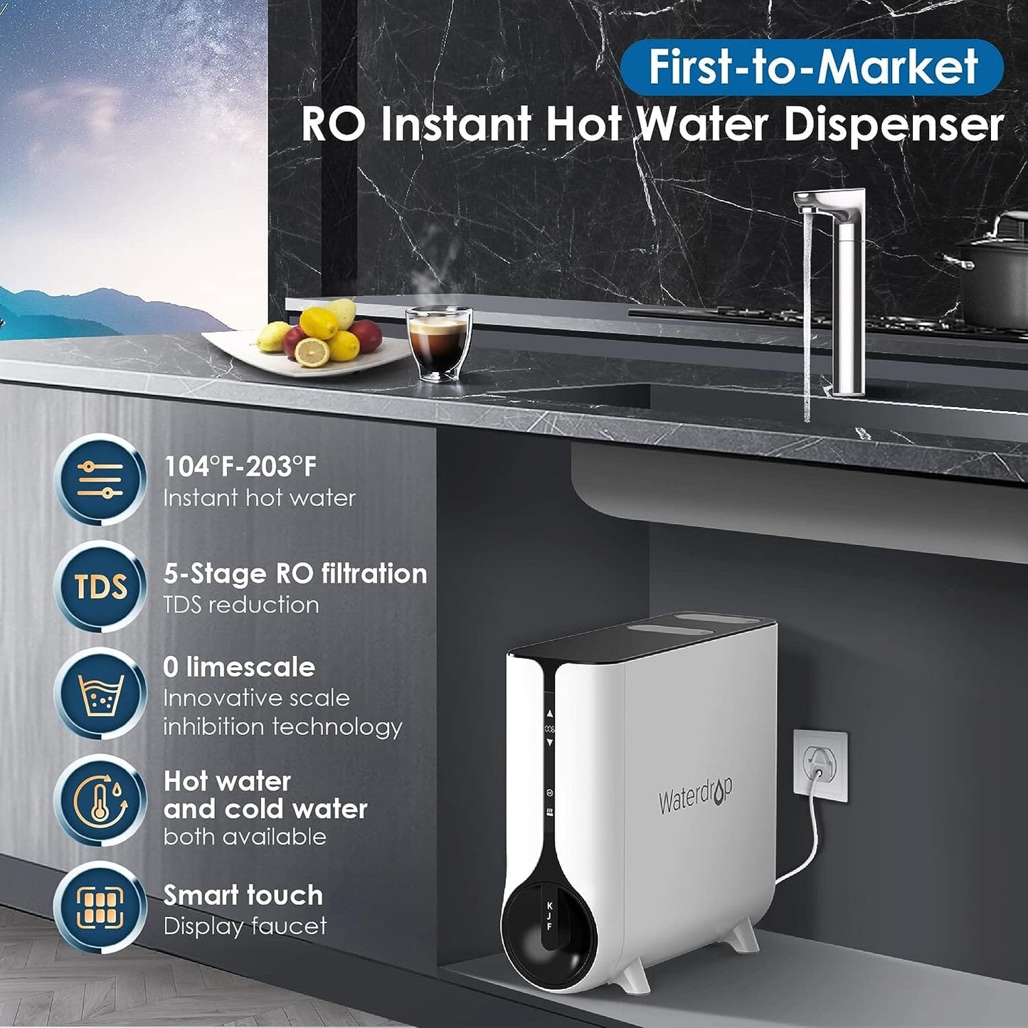 Reverse Osmosis Instant Hot Water Dispenser System - Waterdrop K6