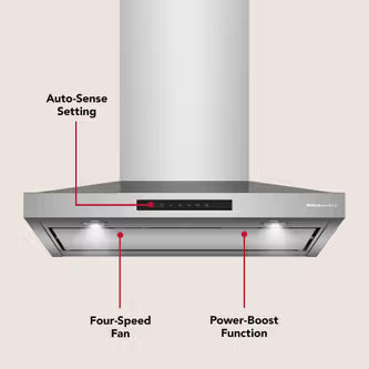 KitchenAid KVWC730SSS 30-inch Wall-Mount Canopy Hood