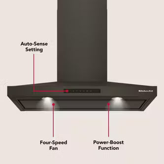 KitchenAid KVWC736SBE 36-inch wall-mount canopy hood