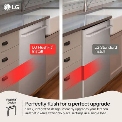LG LDNTH753S Dishwasher 24" Top Control QuadWash Pro 3 Racks 42 dBA