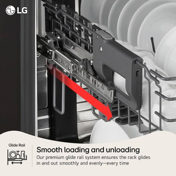 LG LDNTH753S Dishwasher 24" Top Control QuadWash Pro 3 Racks 42 dBA