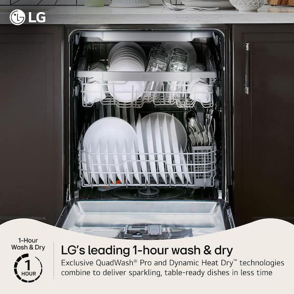 LG LDNTH753S Dishwasher 24" Top Control QuadWash Pro 3 Racks 42 dBA