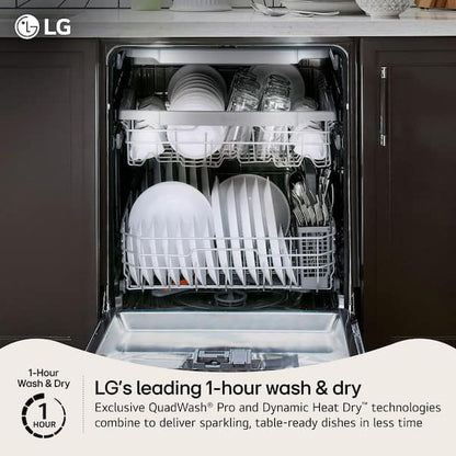 LG LDNTH753S Dishwasher 24" Top Control QuadWash Pro 3 Racks 42 dBA