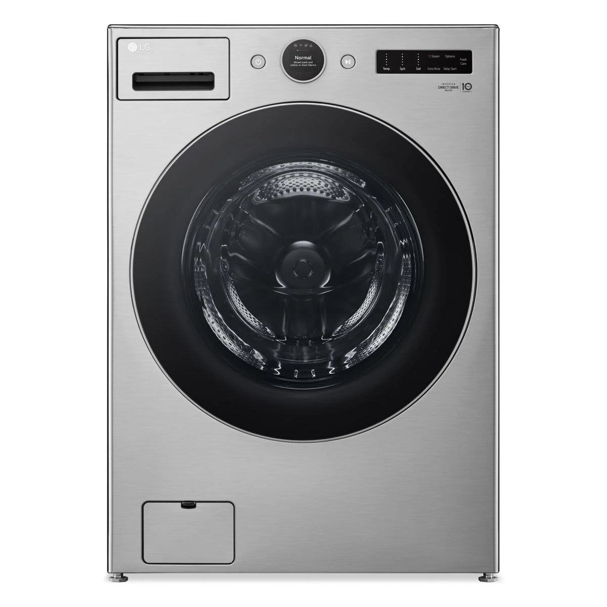 LG WM5500HVA Front Load Washer, 27 inch Width, 5.2 cu. ft. Washer Capacity, 1,300 RPM Washer Spin Speed, 25 Wash Cycles, 5 Temperature Settings, Water Heater, Steam Clean, ENERGY STAR Certified, Wifi Enabled, Graphite Steel colour