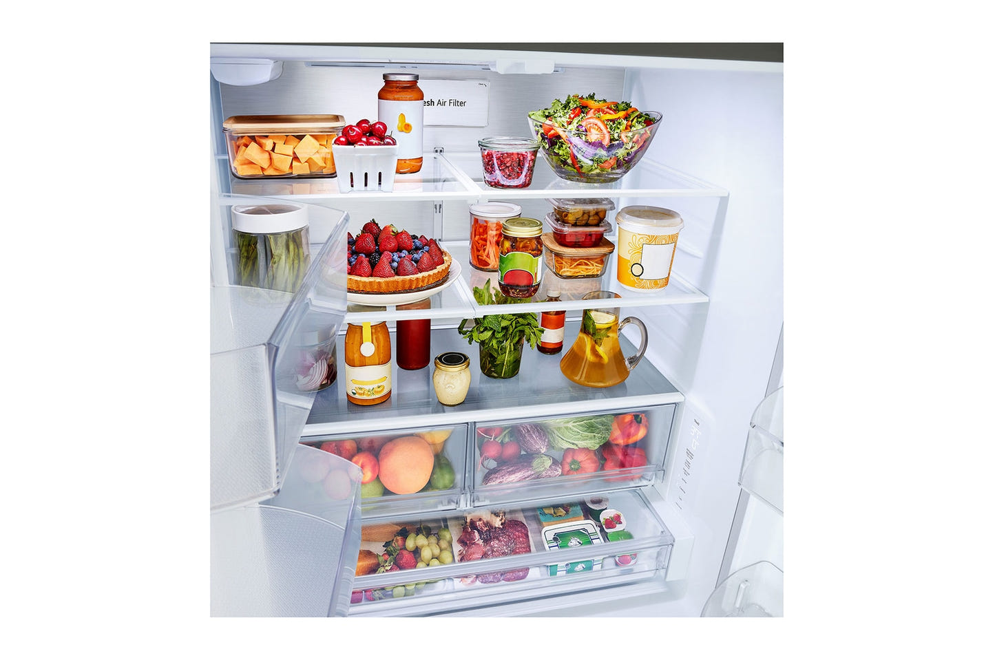 LG LF25Z6211S Bottom Freezer Counter Depth French Door Refrigerator, 36 inch Width, ENERGY STAR Certified, 23.7 cu. ft. Capacity, Counter Depth, Water Dispenser (Exterior), Ice Dispenser (Thru Door), Stainless Steel colour