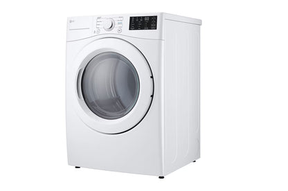 LG DLE3470W Electric Dryer, 27 inch Width, Electric, 7.4 cu. ft. Capacity, 3 Temperature Settings, Stackable, Steel Drum, White