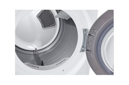 LG DLE3470W Electric Dryer, 27 inch Width, Electric, 7.4 cu. ft. Capacity, 3 Temperature Settings, Stackable, Steel Drum, White