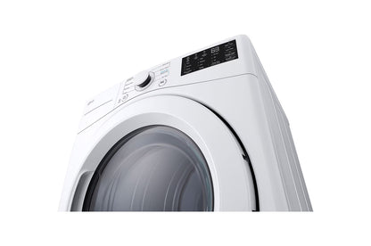 LG DLE3470W Electric Dryer, 27 inch Width, Electric, 7.4 cu. ft. Capacity, 3 Temperature Settings, Stackable, Steel Drum, White