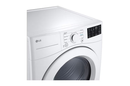 LG DLE3470W Electric Dryer, 27 inch Width, Electric, 7.4 cu. ft. Capacity, 3 Temperature Settings, Stackable, Steel Drum, White