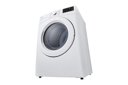LG DLE3470W Electric Dryer, 27 inch Width, Electric, 7.4 cu. ft. Capacity, 3 Temperature Settings, Stackable, Steel Drum, White