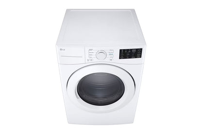 LG DLE3470W Electric Dryer, 27 inch Width, Electric, 7.4 cu. ft. Capacity, 3 Temperature Settings, Stackable, Steel Drum, White